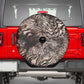 African Safari Zebra Leopard Swirl Pattern Spare Tire Cover