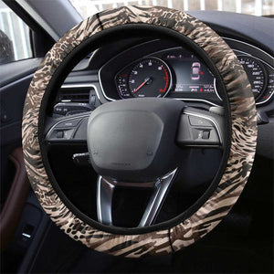 African Safari Zebra Leopard Swirl Pattern Steering Wheel Cover