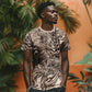 African Safari Zebra Leopard Swirl Pattern T shirt