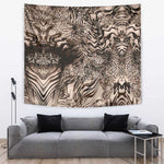 African Safari Zebra Leopard Swirl Pattern Tapestry