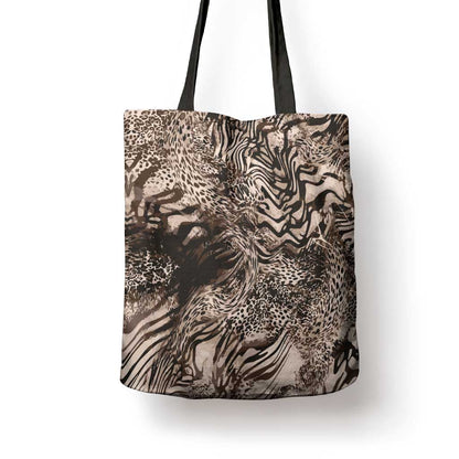 African Safari Zebra Leopard Swirl Pattern Tote Bag