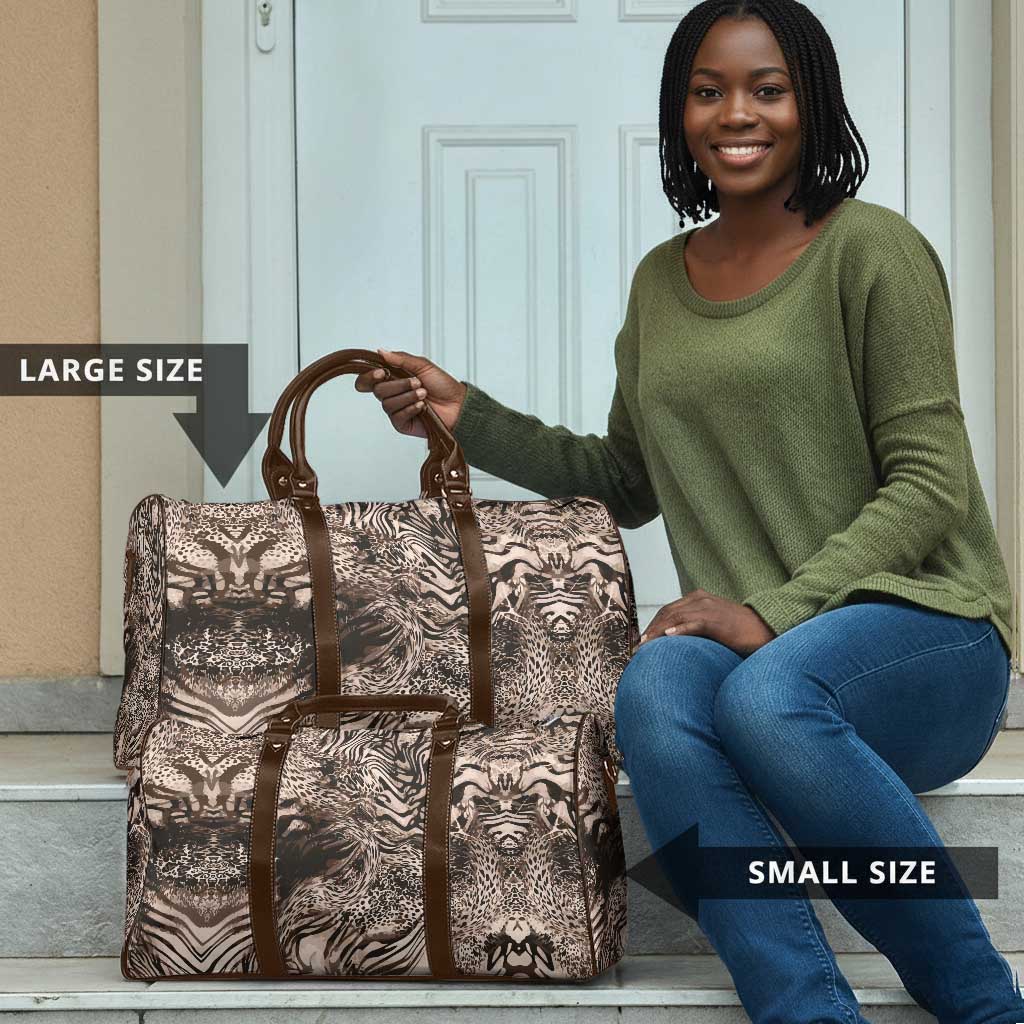 African Safari Zebra Leopard Swirl Pattern Travel Bag