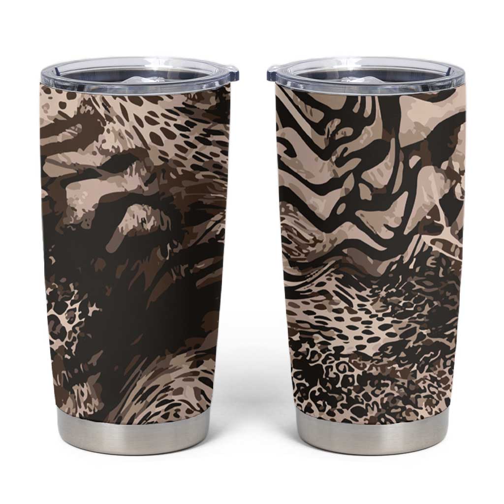 African Safari Zebra Leopard Swirl Pattern Tumbler Cup