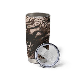 African Safari Zebra Leopard Swirl Pattern Tumbler Cup