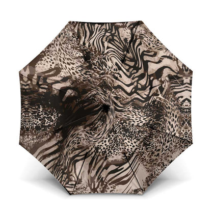 African Safari Zebra Leopard Swirl Pattern Umbrella