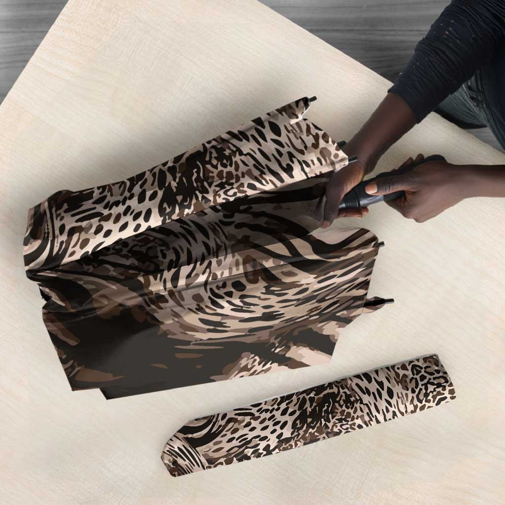 African Safari Zebra Leopard Swirl Pattern Umbrella