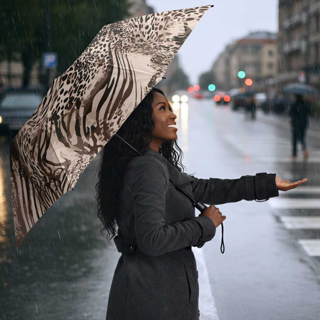 African Safari Zebra Leopard Swirl Pattern Umbrella
