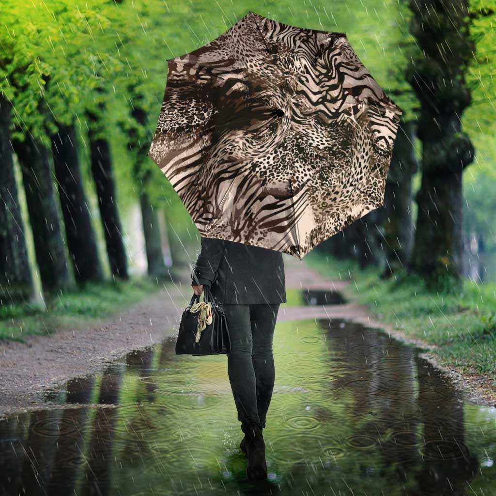 African Safari Zebra Leopard Swirl Pattern Umbrella