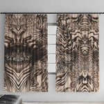 African Safari Zebra Leopard Swirl Pattern Window Curtain
