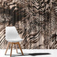 African Safari Zebra Leopard Swirl Pattern Window Curtain