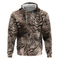 African Safari Zebra Leopard Swirl Pattern Zip Hoodie