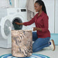 African Zebra Leopard Pattern Laundry Basket Sand Taupe Beige
