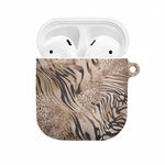 African Zebra Leopard Pattern AirPods Case Sand Taupe Beige