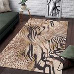 African Zebra Leopard Pattern Area Rug Sand Taupe Beige