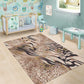 African Zebra Leopard Pattern Area Rug Sand Taupe Beige