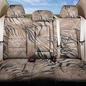 African Zebra Leopard Pattern Back Car Seat Cover Sand Taupe Beige