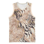 African Zebra Leopard Pattern Basketball Jersey Sand Taupe Beige