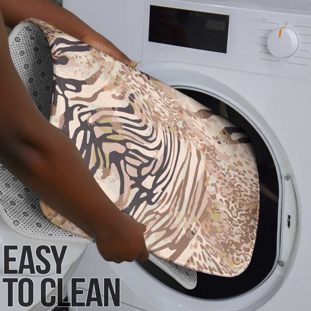 African Zebra Leopard Pattern Bathroom Set Sand Taupe Beige