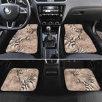 African Zebra Leopard Pattern Car Mats Sand Taupe Beige