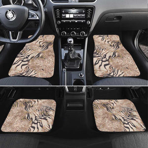 African Zebra Leopard Pattern Car Mats Sand Taupe Beige