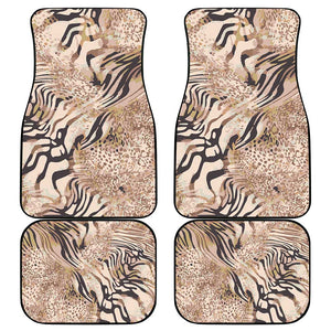 African Zebra Leopard Pattern Car Mats Sand Taupe Beige