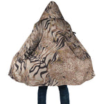 African Zebra Leopard Pattern Cloak Sand Taupe Beige