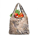 African Zebra Leopard Pattern Grocery Bag Sand Taupe Beige