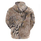 African Zebra Leopard Pattern Hoodie Sand Taupe Beige