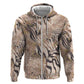 African Zebra Leopard Pattern Hoodie Sand Taupe Beige