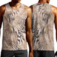 African Zebra Leopard Pattern Men Tank Top Sand Taupe Beige