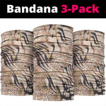 African Zebra Leopard Pattern Neck Gaiter Sand Taupe Beige