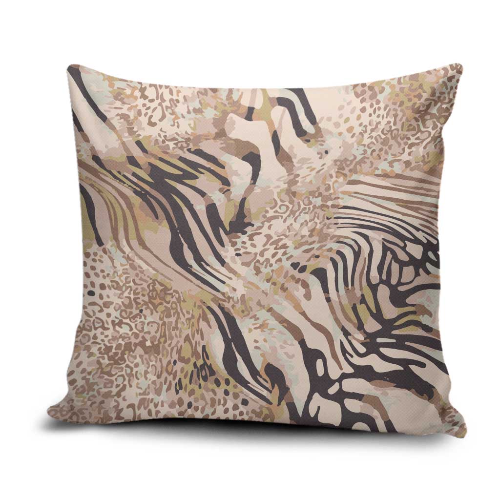 African Zebra Leopard Pattern Pillow Cover Sand Taupe Beige