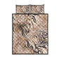 African Zebra Leopard Pattern Quilt Bed Set Sand Taupe Beige