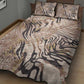 African Zebra Leopard Pattern Quilt Bed Set Sand Taupe Beige