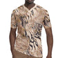African Zebra Leopard Pattern Rugby Jersey Sand Taupe Beige
