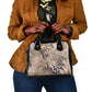 African Zebra Leopard Pattern Shoulder Handbag Sand Taupe Beige