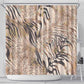 African Zebra Leopard Pattern Shower Curtain Sand Taupe Beige