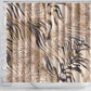 African Zebra Leopard Pattern Shower Curtain Sand Taupe Beige