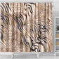 African Zebra Leopard Pattern Shower Curtain Sand Taupe Beige
