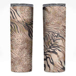 African Zebra Leopard Pattern Skinny Tumbler Sand Taupe Beige