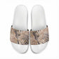 African Zebra Leopard Pattern Slide Sandals Sand Taupe Beige