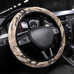 African Zebra Leopard Pattern Steering Wheel Cover Sand Taupe Beige