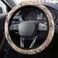 African Zebra Leopard Pattern Steering Wheel Cover Sand Taupe Beige