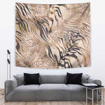 African Zebra Leopard Pattern Tapestry Sand Taupe Beige