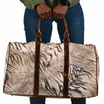 African Zebra Leopard Pattern Travel Bag Sand Taupe Beige