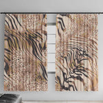 African Zebra Leopard Pattern Window Curtain Sand Taupe Beige