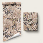 African Zebra Leopard Pattern Wrapping Paper Sand Taupe Beige