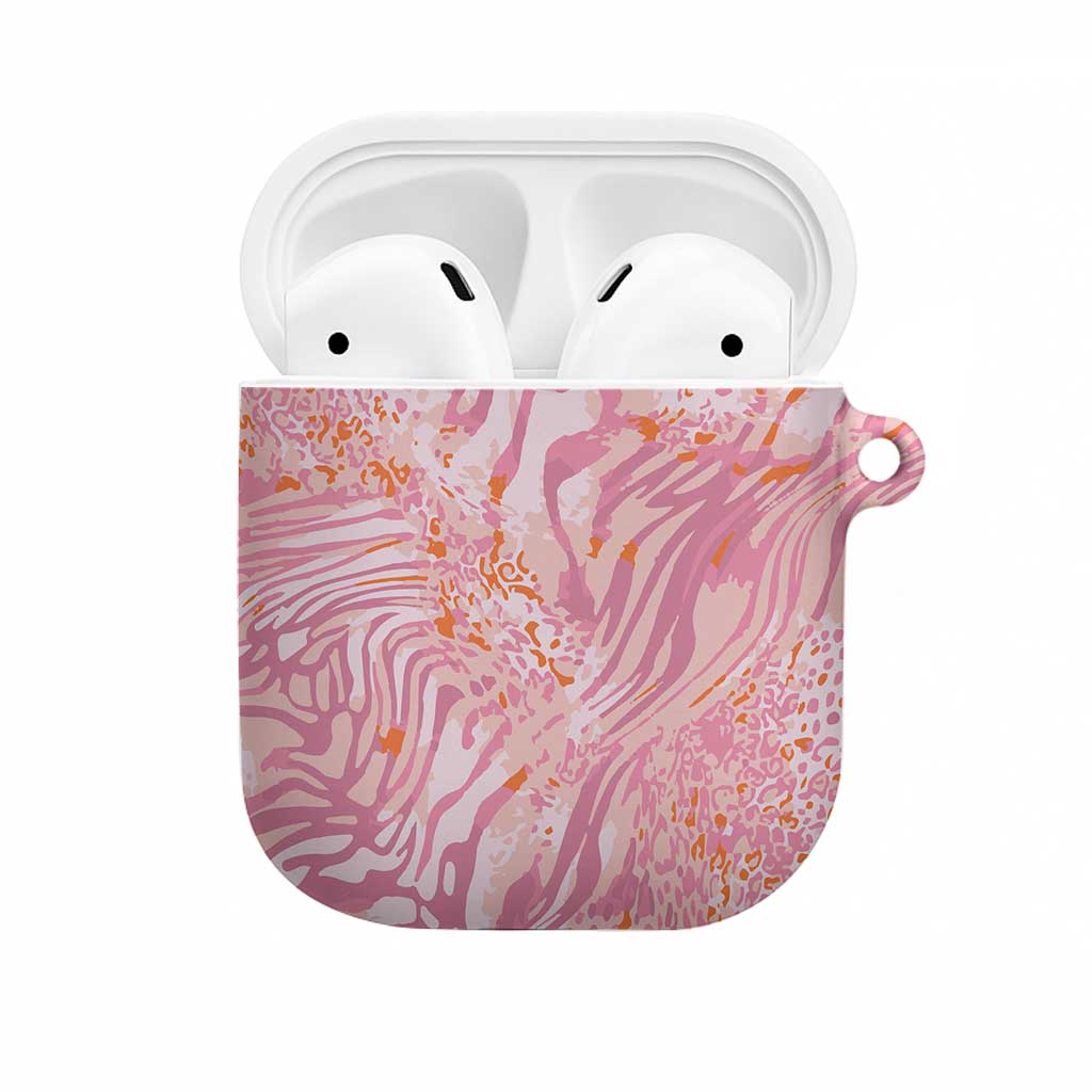 African Zebra Leopard Pattern AirPods Case Blush Savannah