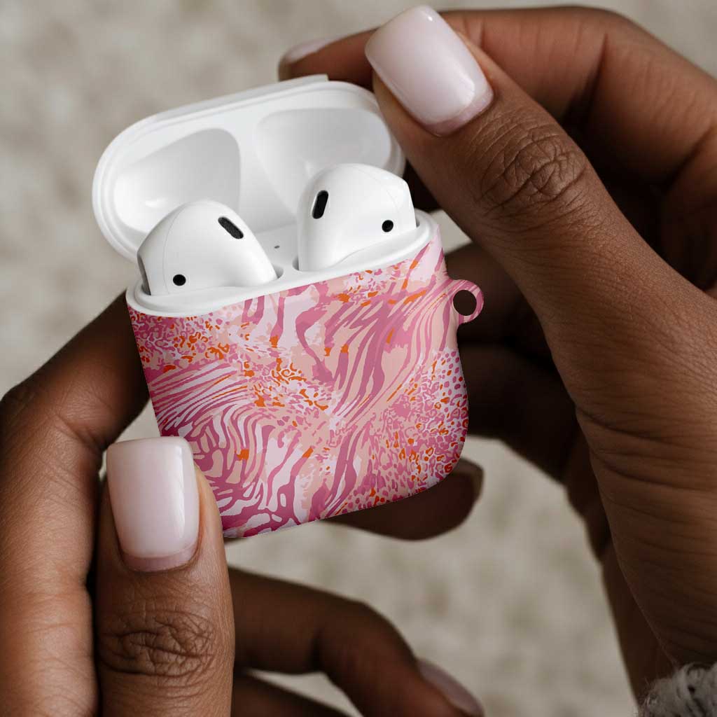 African Zebra Leopard Pattern AirPods Case Blush Savannah
