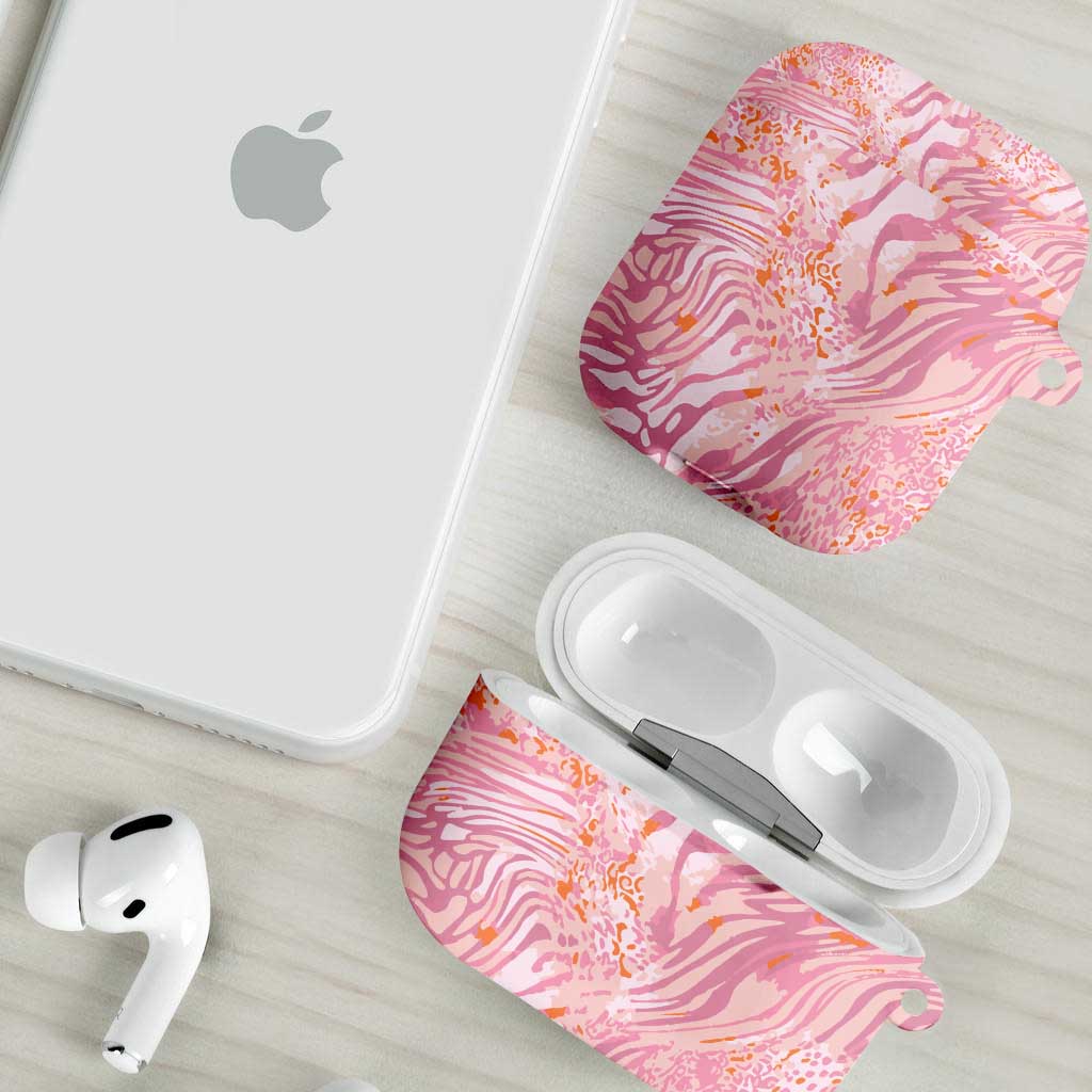 African Zebra Leopard Pattern AirPods Case Blush Savannah